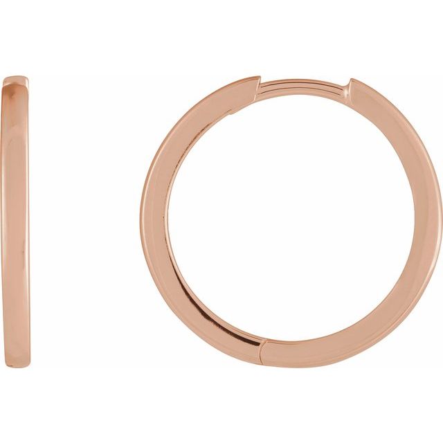 14K Rose Hinged 18 mm Hoop Earrings