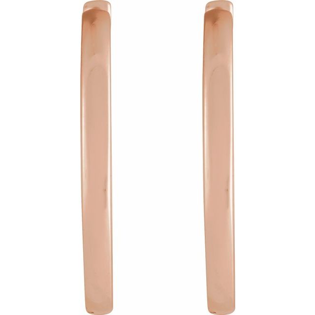 14K Rose Hinged 18 mm Hoop Earrings