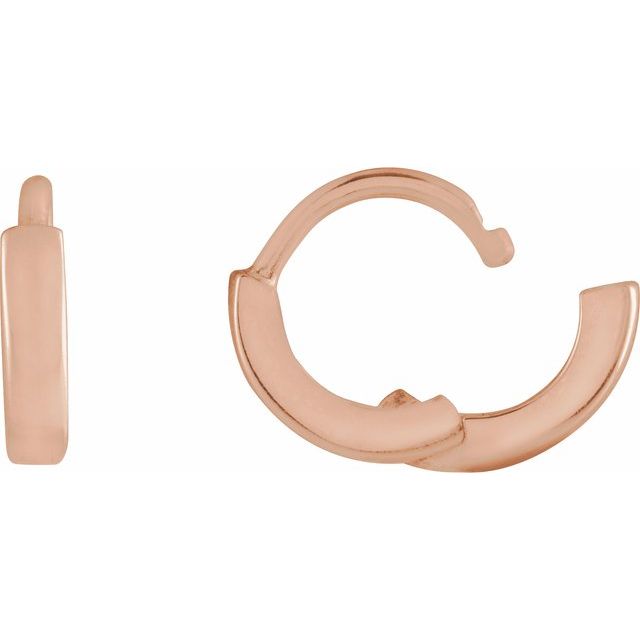 14K Rose Hinged 8 mm Hoop Earring