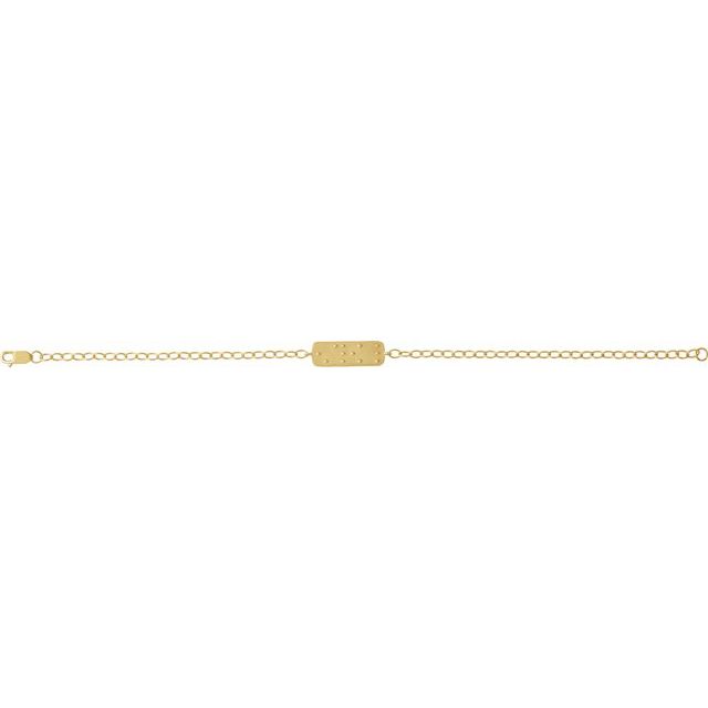 14K Yellow Reversible Love Braille 7' Bracelet