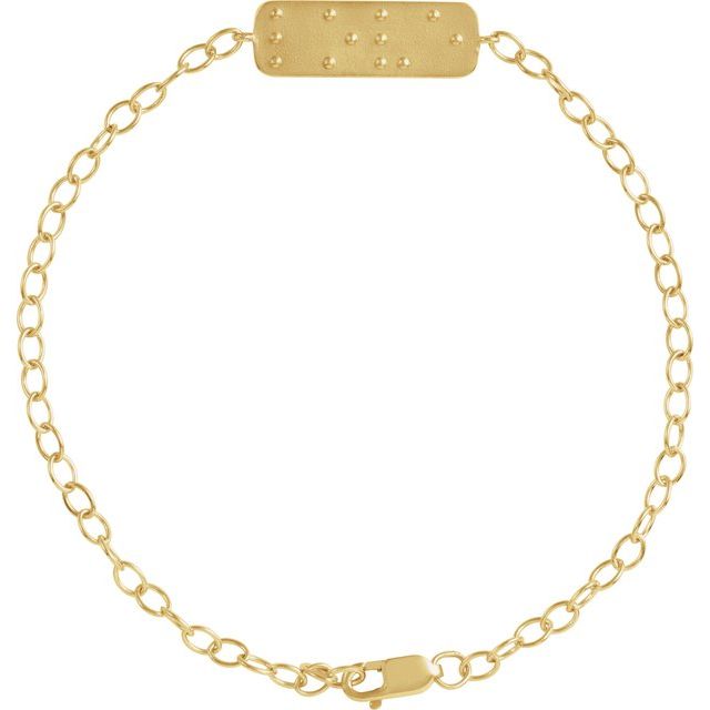 14K Yellow Reversible Love Braille 7' Bracelet