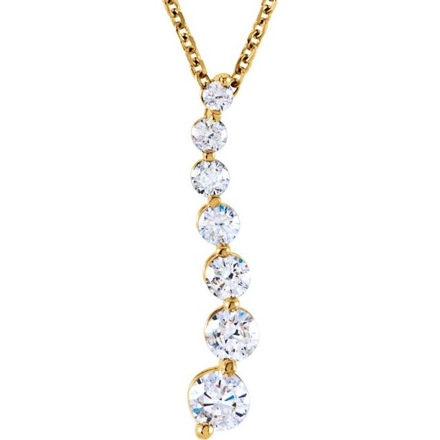 14K Yellow 1/2 CTW Natural Diamond Journey 18' Necklace