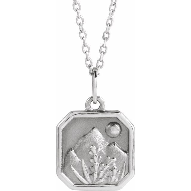 Sterling Silver Mountain 16-18' Necklace
