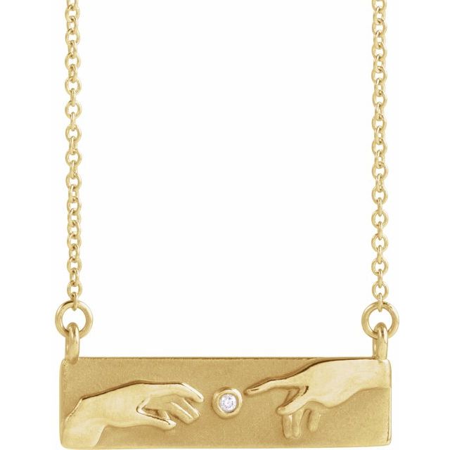 14K Yellow .0075 CTW Natural Diamond Creation of Adam 18' Necklace