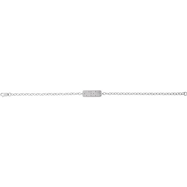 Sterling Silver Reversible Love Braille 7' Bracelet