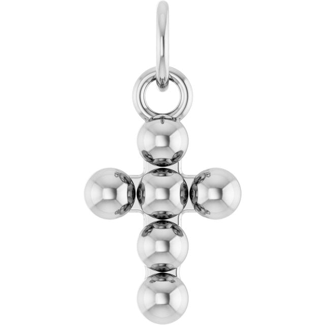 Sterling Silver Beaded Cross Pendant