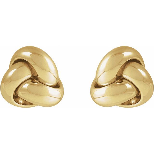 14K Yellow 9 mm Knot Earrings