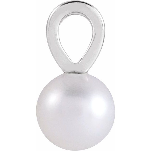 Sterling Silver Cultured White Akoya Pearl Pendant
