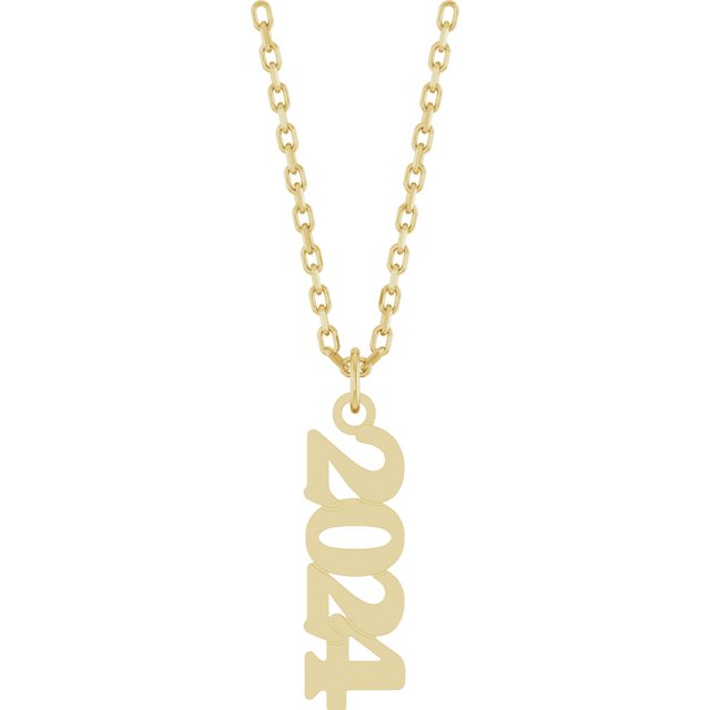14K Yellow Petite 2024 18' Necklace