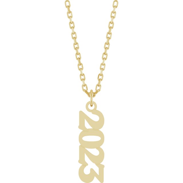 14K Yellow Petite 2023 18' Necklace