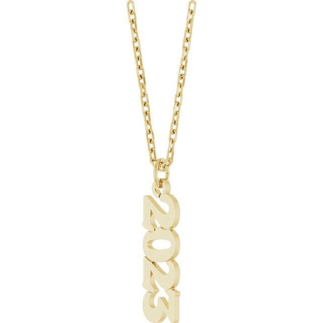14K Yellow Petite 2023 18' Necklace