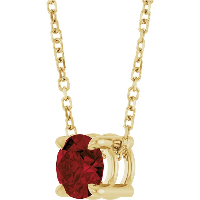 14K Yellow 5.5 mm Natural Mozambique Garnet 16-18' Necklace