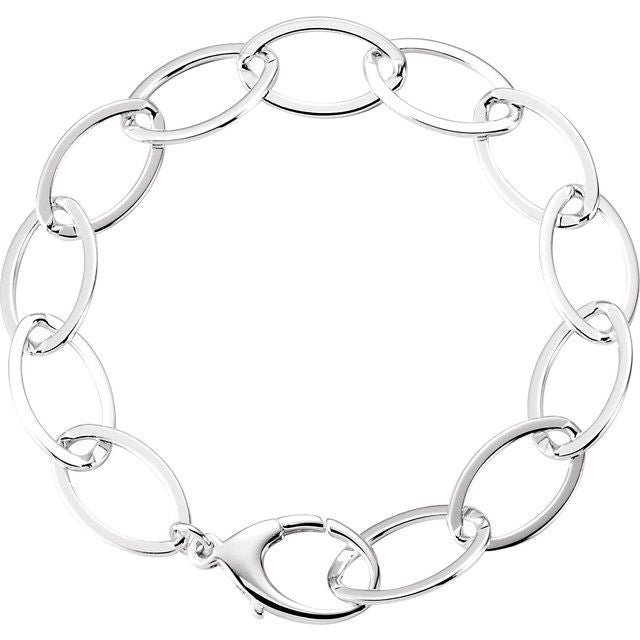 Sterling Silver 11.2 mm Cable 8' Bracelet