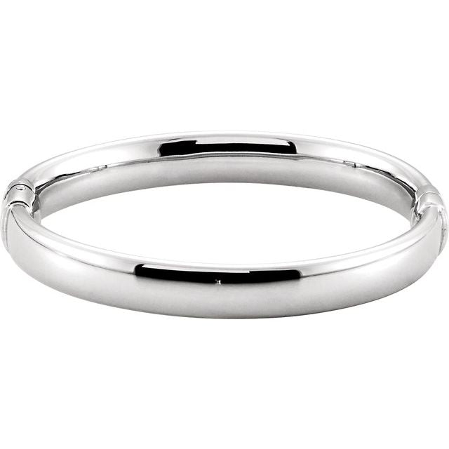 Sterling Silver 9 mm Hinged Bangle 7' Bracelet
