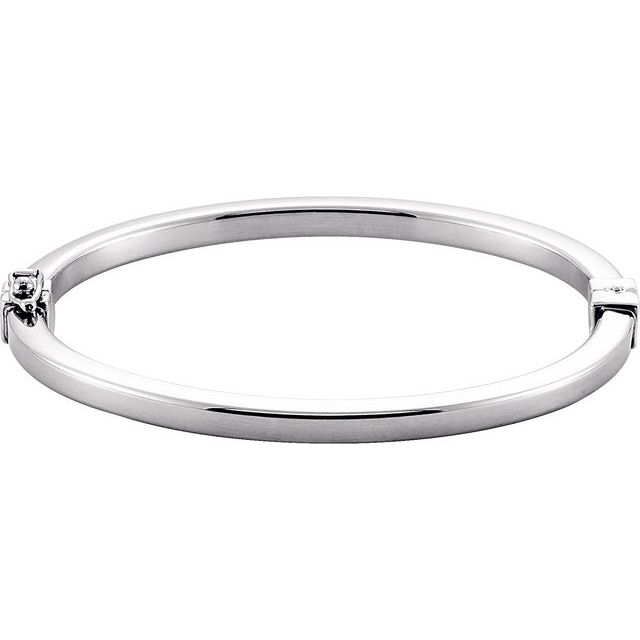 Sterling Silver 4 mm Hinged Bangle 7' Bracelet