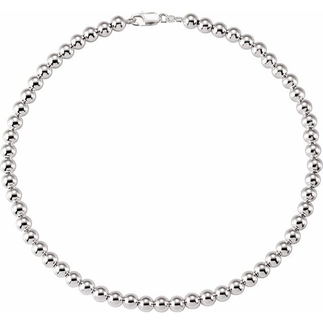 Sterling Silver 8 mm Bead 7' Chain