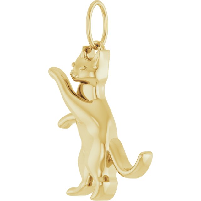 14K Yellow Cat Pendant