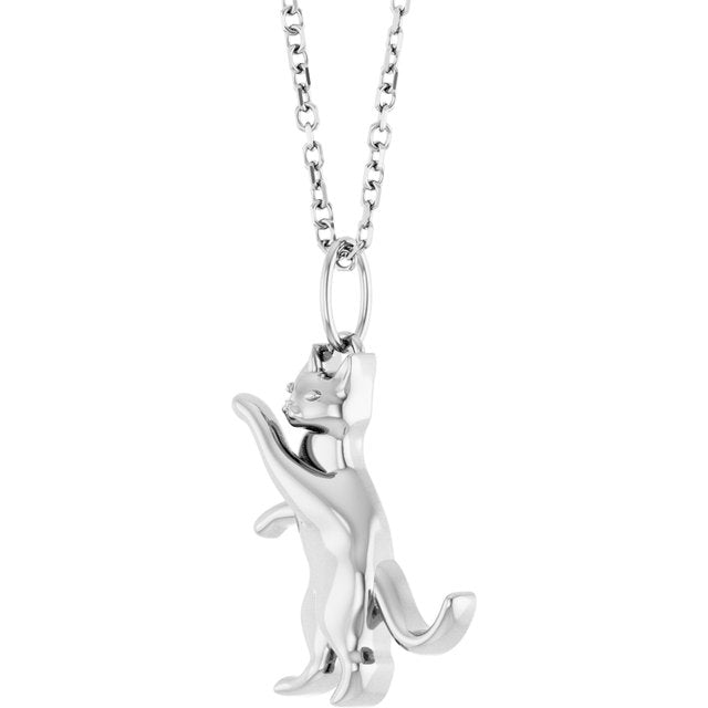Sterling Silver Cat 16-18' Necklace