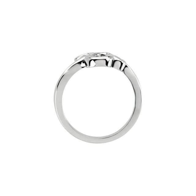 14K White Scroll Ring