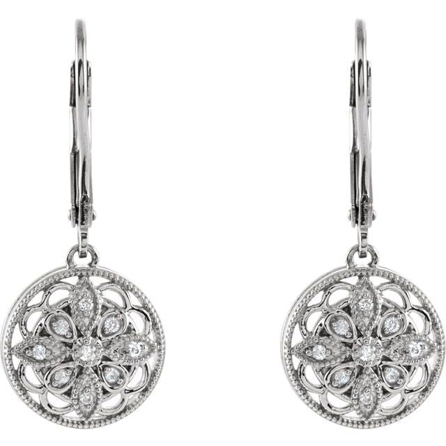 Sterling Silver 1/10 CTW Natural Diamond Earrings