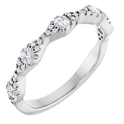 14K White 3/8 CTW Natural Diamond Anniversary Band