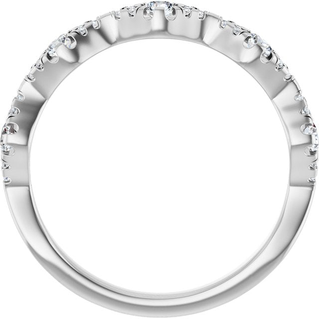 14K White 3/8 CTW Natural Diamond Anniversary Band