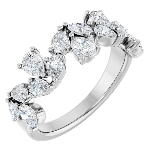 14K White 1 3/8 CTW Lab-Grown Diamond Anniversary Band