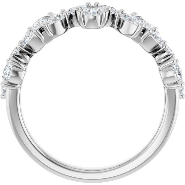 14K White 1 3/8 CTW Lab-Grown Diamond Anniversary Band