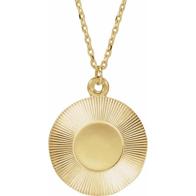 14K Yellow Engravable Round 16-18' Necklace