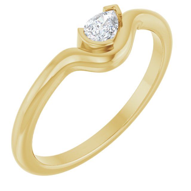 14K Yellow 1/6 CT Natural Diamond Ring