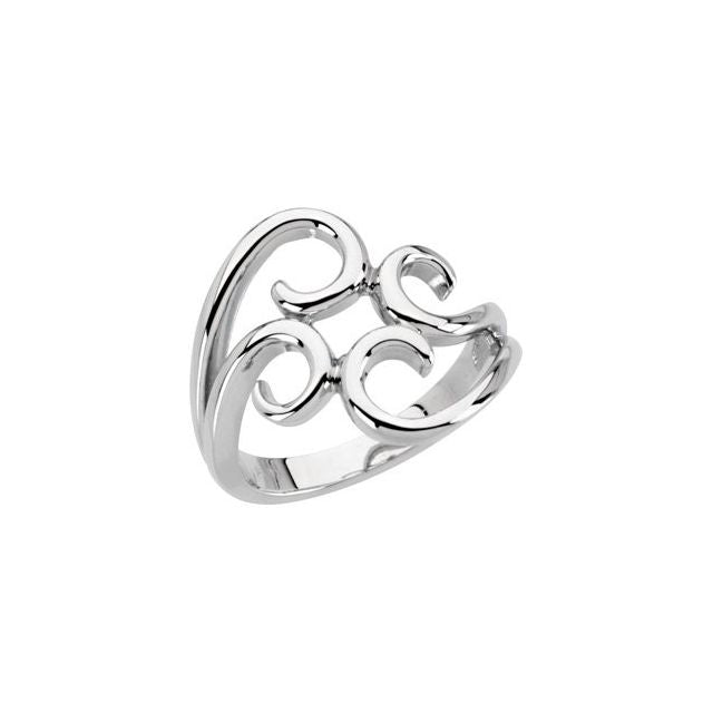 14K White Freeform Ring