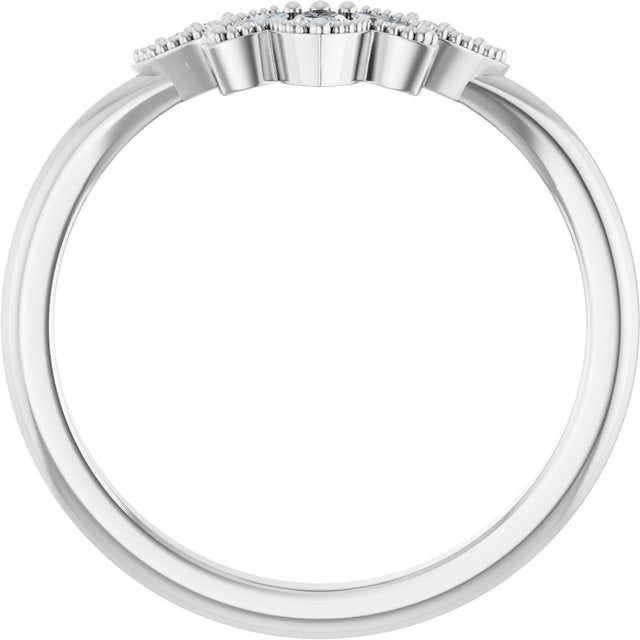 14K White 1/8 CTW Lab-Grown Diamond Contour Band