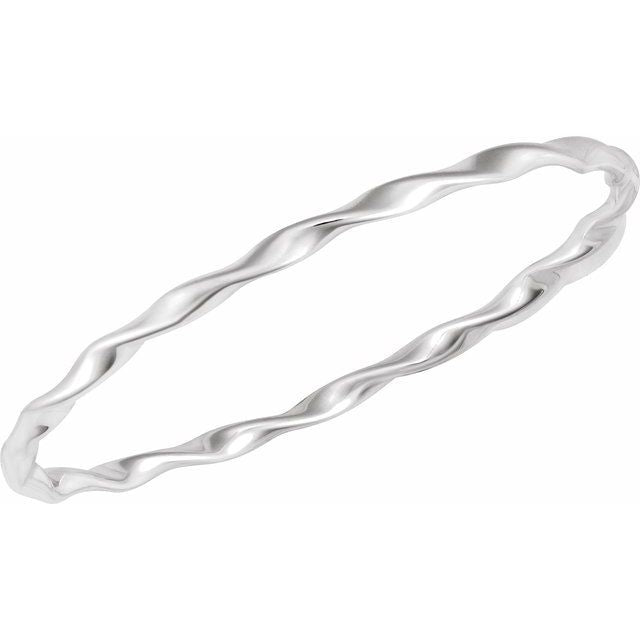 Sterling Silver Twisted Bangle 7 1/2' Bracelet