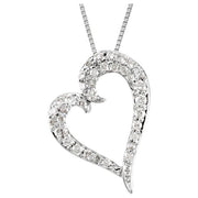 14K White 1/4 CTW Natural Diamond Heart 18' Necklace