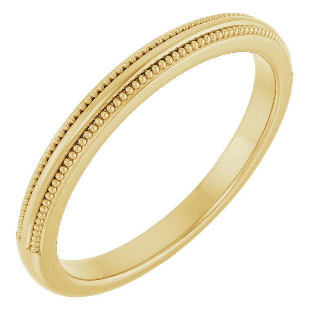 14K Yellow Band for 9x7 mm Oval Ring