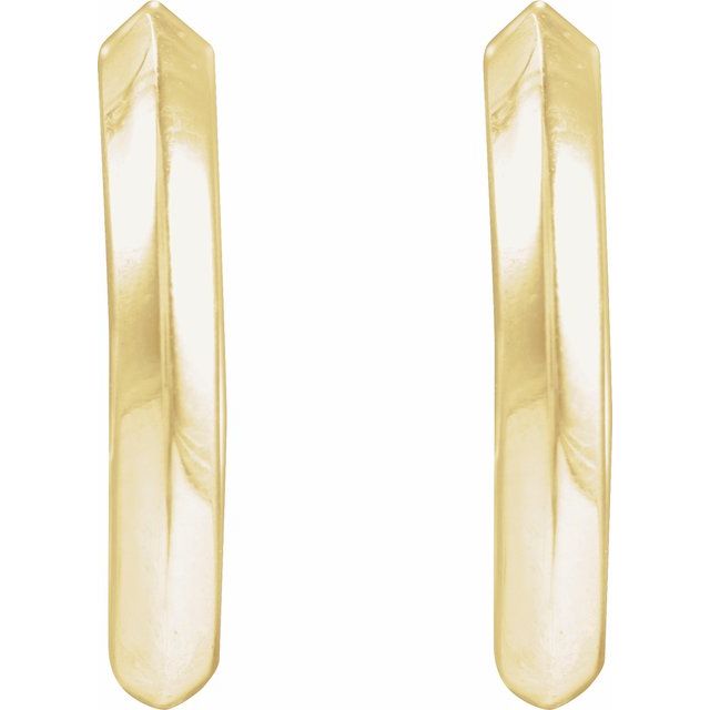 14K Yellow Knife-Edge Hinge 15 mm Hoop Earrings