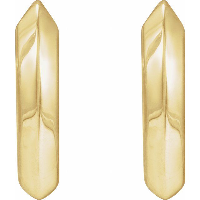 14K Yellow Knife-Edge Hinge 10 mm Hoop Earrings