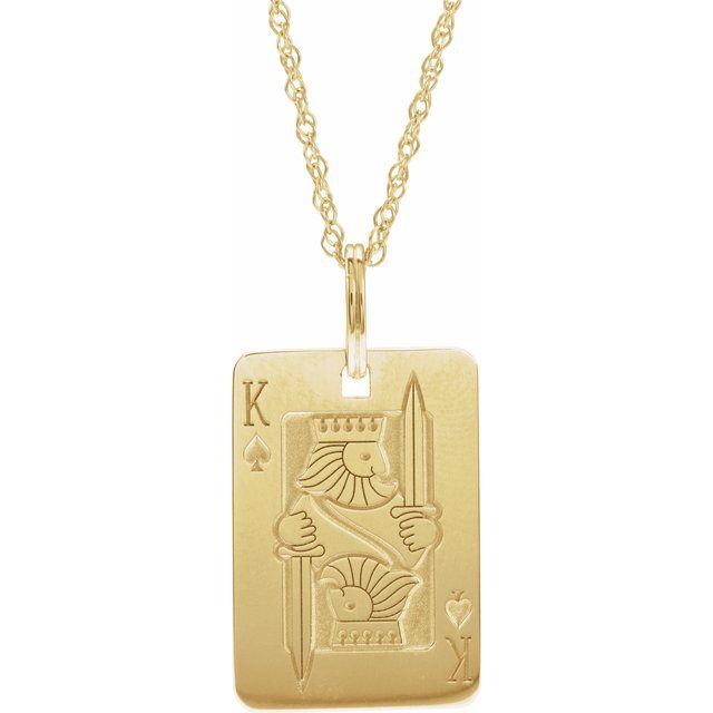 14K Yellow Playing Card 20' Necklace