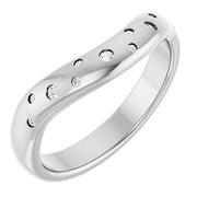 14K White 1/10 CTW Lab-Grown Diamond Contour Band