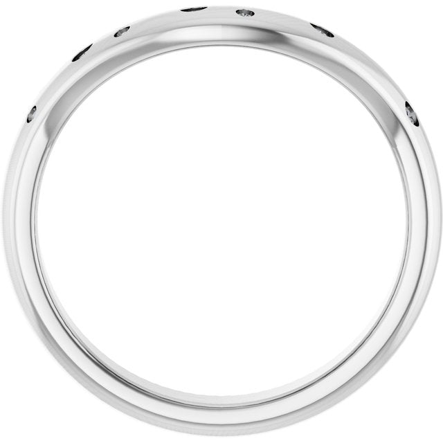 14K White 1/8 CTW Natural Diamond Contour Band
