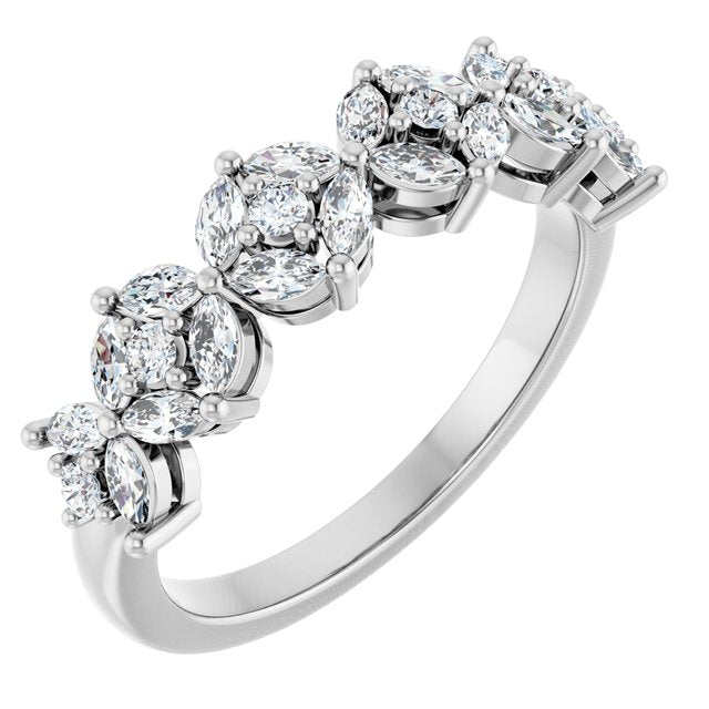 14K White 3/4 CTW Lab-Grown Diamond Anniversary Band