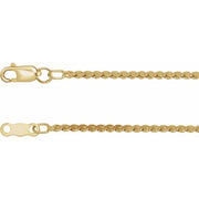 14K Yellow 1.7 mm Serpentine 24' Chain
