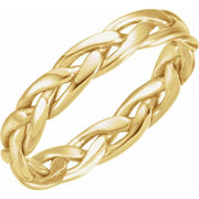 14K Yellow 4.75 mm Hand-Woven Band  Size 6.5