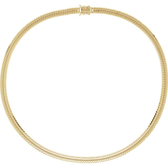 18K Yellow 6.2 mm Diamond-Cut Curb 20' Chain