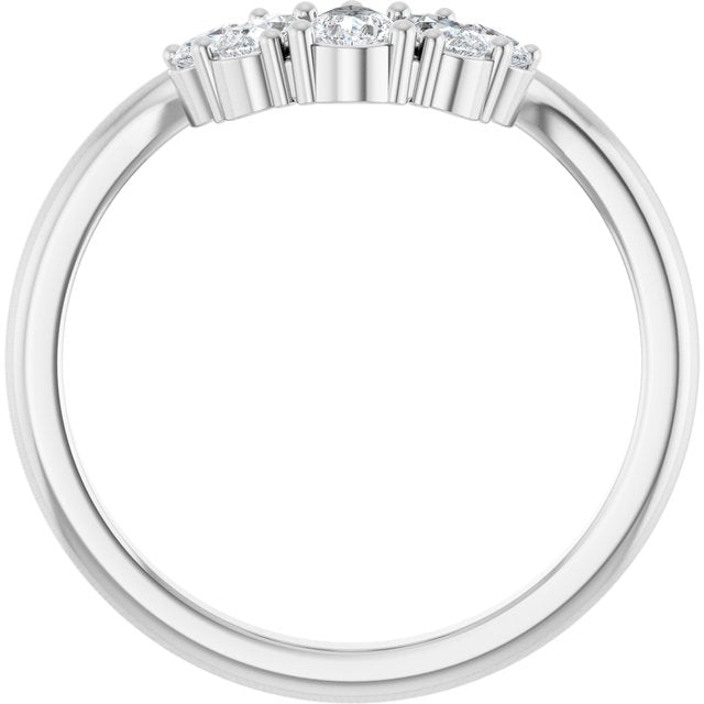 14K White 1/2 CTW Lab-Grown Diamond Contour Band