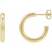 14K Yellow Tube 17 mm Hoop Earrings