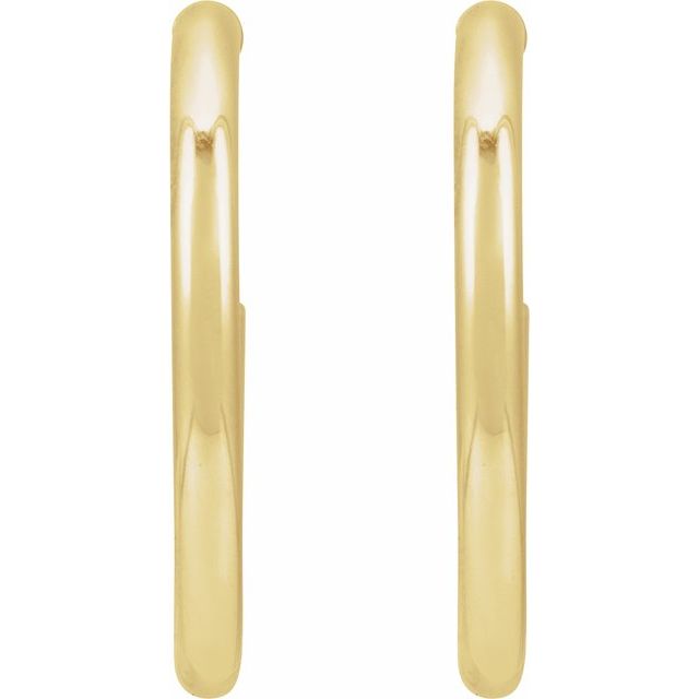 14K Yellow Tube 25 mm Hoop Earrings