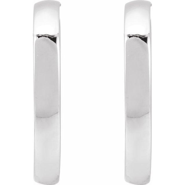 14K White 40 mm Tube Hoop Earrings