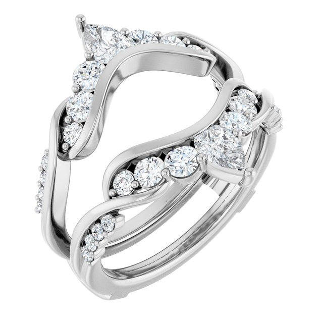 14K White 1 1/8 CTW Lab-Grown Diamond Ring Guard