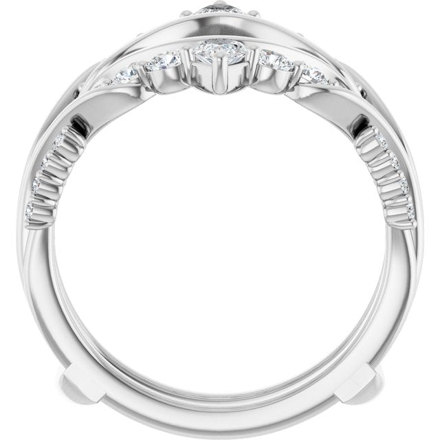 14K White 1 1/8 CTW Lab-Grown Diamond Ring Guard